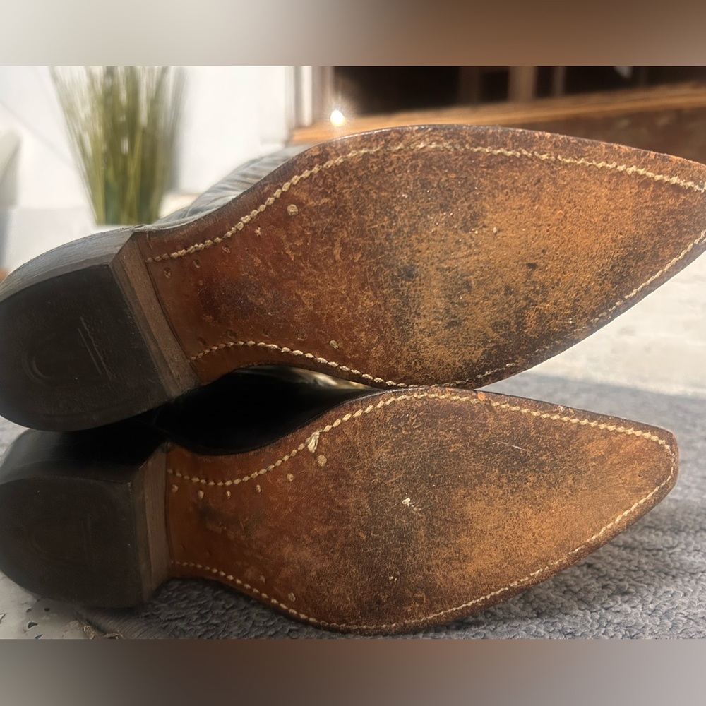 ACME Black and Gold Cowboy Boots - Picture 7 of 7